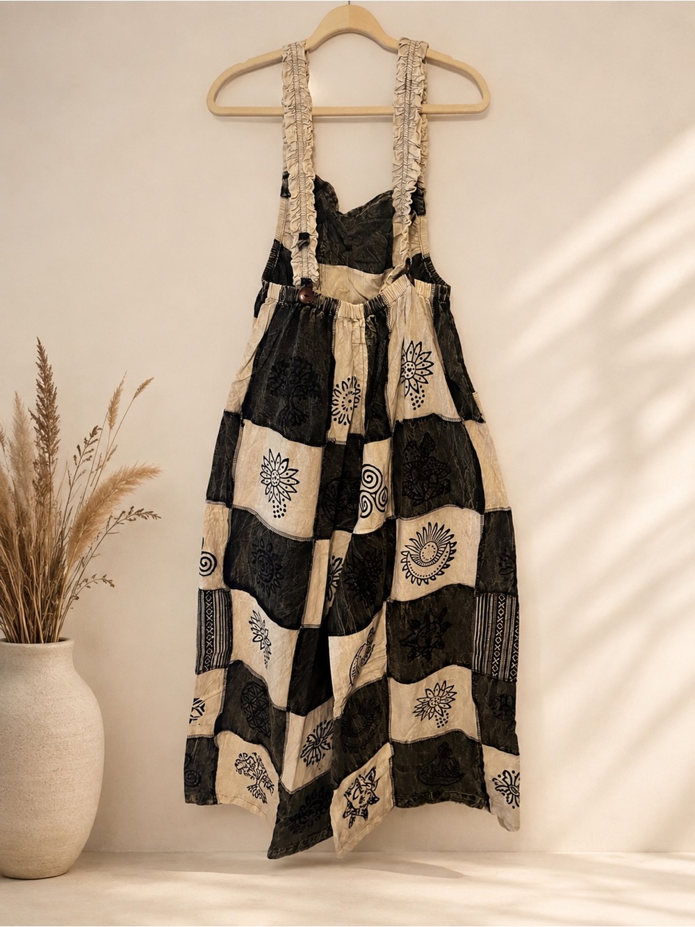 POL Black and Gray Patchwork Wide-Leg Jumpsuit - Picture 2 of 2